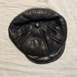 Authentic Harley-Davidson Black Leather Captains Hat